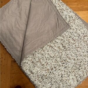 Elegant Cream and Tan Textured Throw Blanket